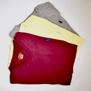 3 Ralph Lauren Polo T-Shirts - V Neck - Slim Fit M
